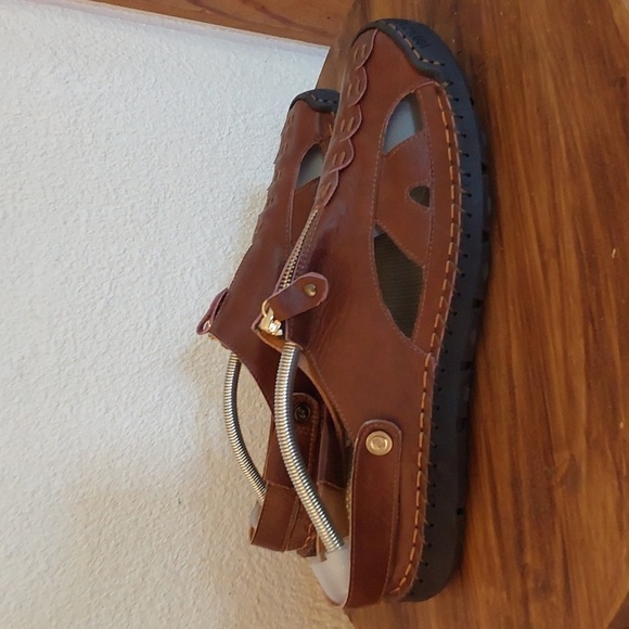 Men's Brown Leather Fisherman Sandal Shoes Adjustable Easy On /Off Sz.13 - Picture 4 of 11